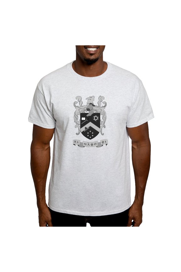 - Pi Alpha Phi Crest Greyscale T Shirt - Men's Classic Graphic T-Shirt