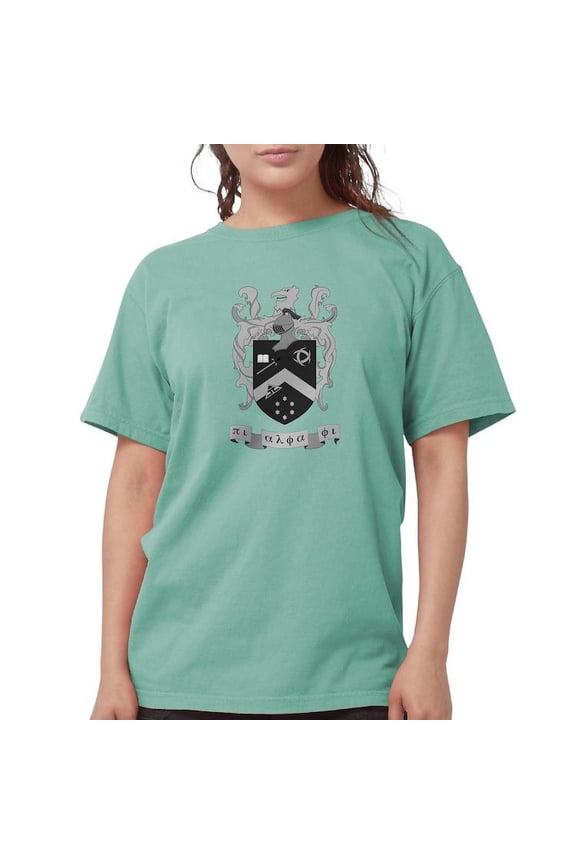 - Pi Alpha Phi Crest Greyscale T Shirt - Womens Comfort Colors® Shirt