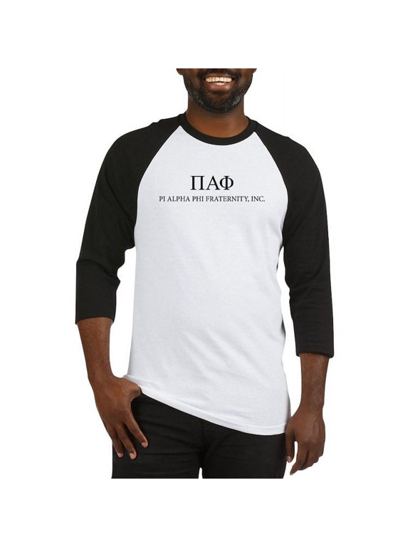 - Pi Alpha Phi Letters Baseball Jersey - Cotton Baseball Jersey, 3/4 Raglan Sleeve Shirt