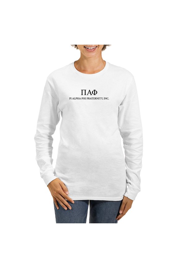 - Pi Alpha Phi Letters Long Sleeve T Shirt - Women's Long Sleeve Graphic Casual T-Shirt