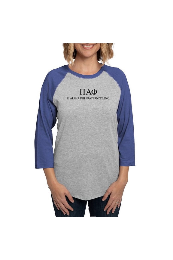 - Pi Alpha Phi Letters Long Sleeve T Shirt - Womens Baseball Tee