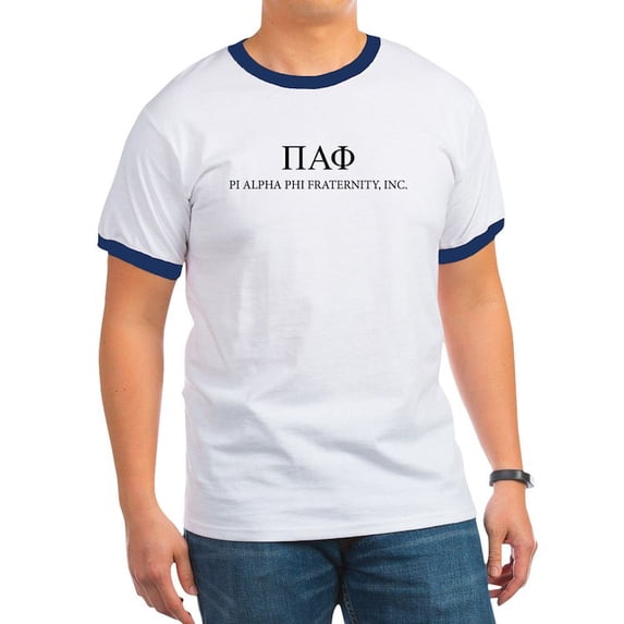 CafePress - Pi Alpha Phi Letters T Shirt - 100% Cotton Ringed T-Shirt