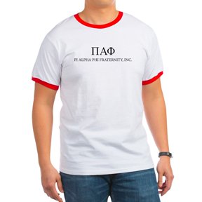 CafePress - Pi Alpha Phi Letters T Shirt - 100% Cotton Ringed T-Shirt