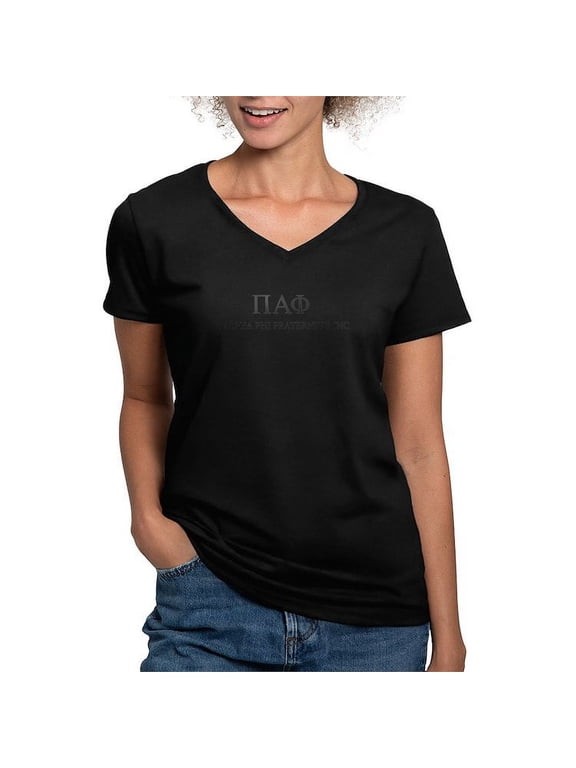 - Pi Alpha Phi Letters T Shirt - Women's V-Neck Dark T-Shirt