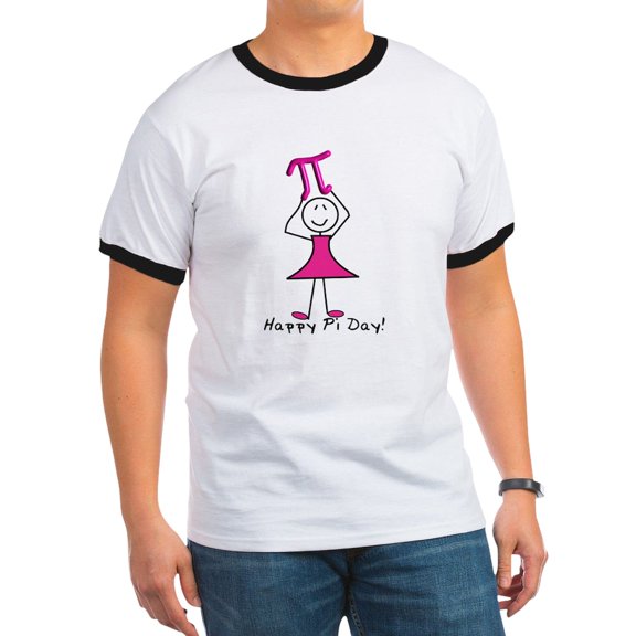 CafePress - Pi Day Ringer T - 100% Cotton Ringed T-Shirt