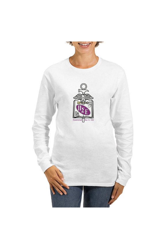 - Pi Sigma Epsilon Colored Crest Long Sleeve T Shirt - Women's Long Sleeve Graphic Casual T-Shirt