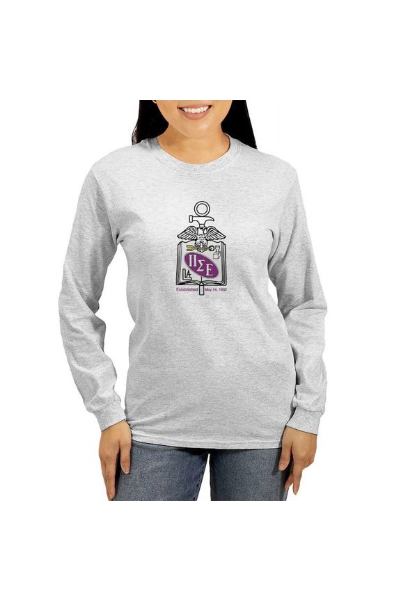 - Pi Sigma Epsilon Colored Crest Long Sleeve T Shirt - Women's Long Sleeve Graphic Casual T-Shirt