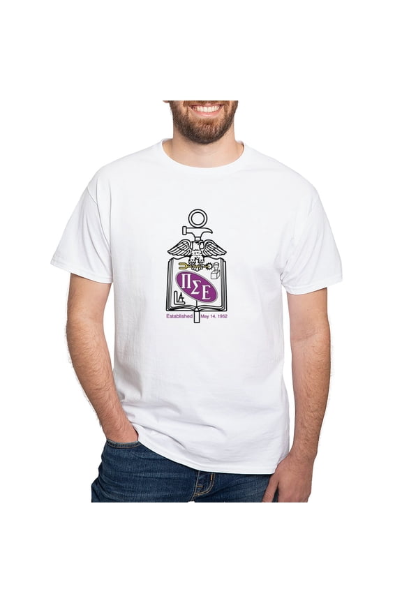 - Pi Sigma Epsilon Colored Crest T Shirt - Men's White Classic Cotton T-Shirts