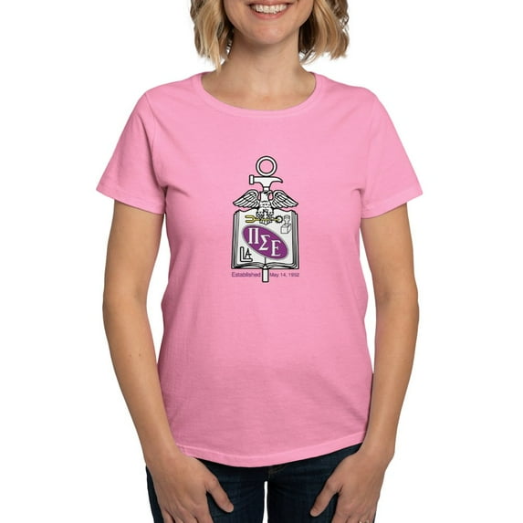 CafePress - Pi Sigma Epsilon Colored Crest T Shirt - Women's Traditional Fit Dark T-Shirt