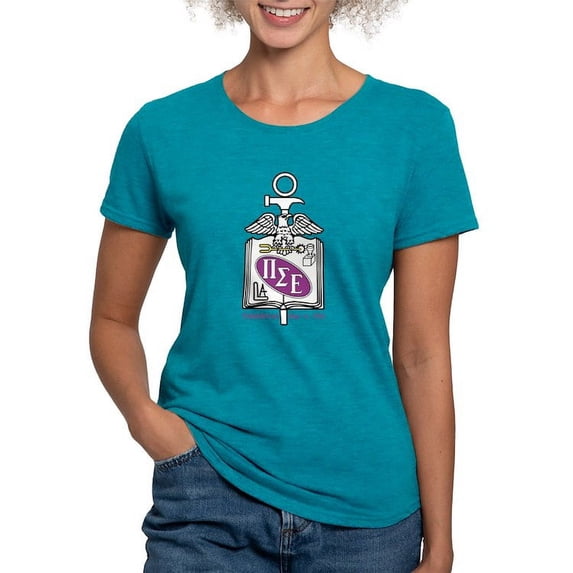 CafePress - Pi Sigma Epsilon Colored Crest T Shirt - Womens Tri-blend T-Shirt
