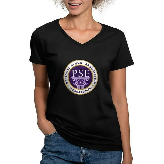 CafePress - Pi Sigma Epsilon National Alumni Association T Shirt - Women's V-Neck Dark T-Shirt