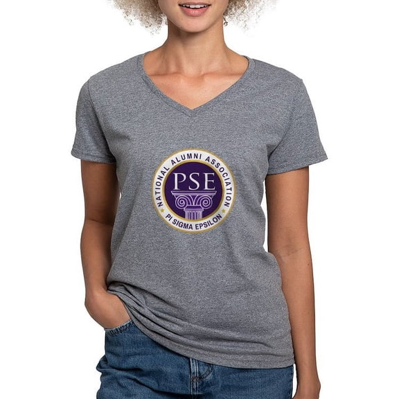 CafePress - Pi Sigma Epsilon National Alumni Association T Shirt - Women's V-Neck Dark T-Shirt