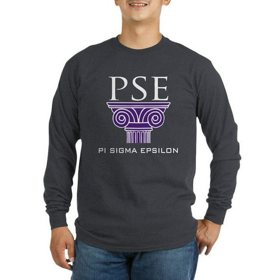 CafePress - Pi Sigma Epsilon Pillar Logo Long Sleeve T Shirt - Long Sleeve Dark T-Shirt