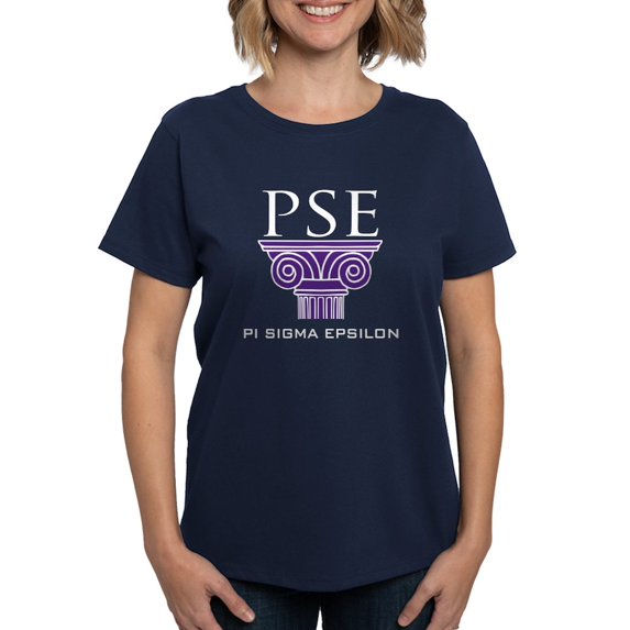 CafePress - Pi Sigma Epsilon Pillar Logo T Shirt - Women's Traditional Fit Dark T-Shirt