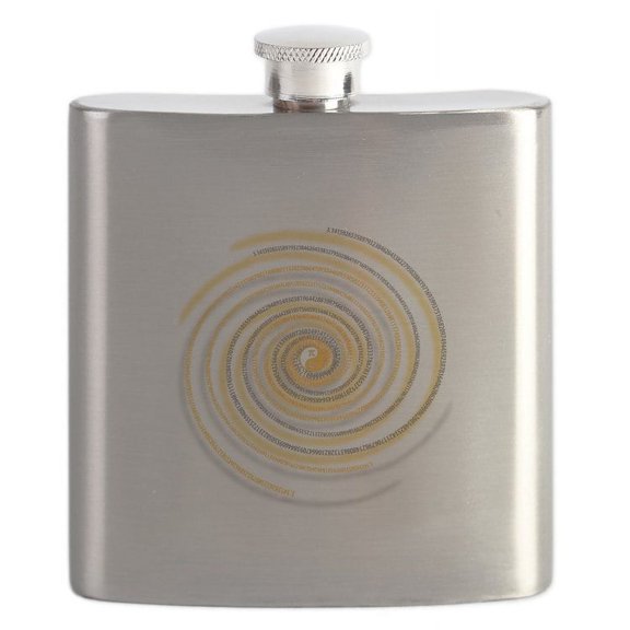 CafePress - Pi Swirl Flask - Stainless Steel Flask, 6oz Drinking Flask