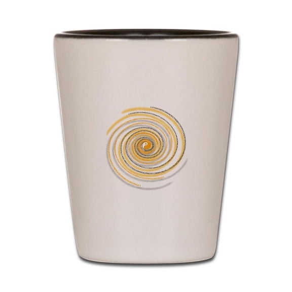 CafePress - Pi Swirl - White/Black Shot Glass, Unique and Funny Shot Glass