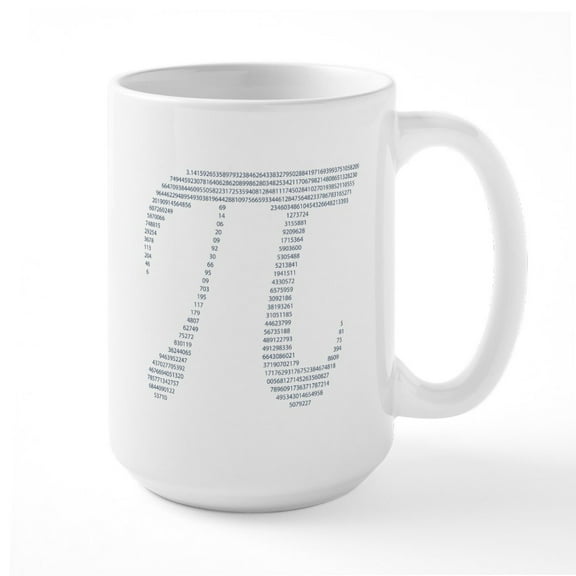 CafePress - Pi Symbol W/ Numbers Large Mug - 15 oz Ceramic Large White Novelty Mug