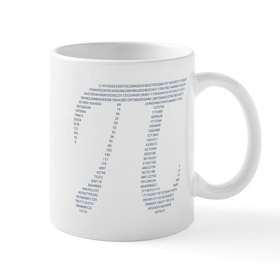 CafePress - Pi Symbol W/ Numbers Mug - 11 oz Ceramic Mug - Novelty Coffee Tea Cup
