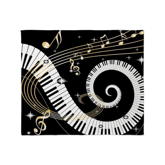 CafePress - Piano And Musical Notes Throw Blanket - Soft Fleece Throw Blanket, 50"x60" for All Ages