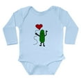 thumbnail image 1 of CafePress - Pickle Holding Heart Balloon Body Suit - Long Sleeve Cotton Baby Bodysuit, 1 of 4