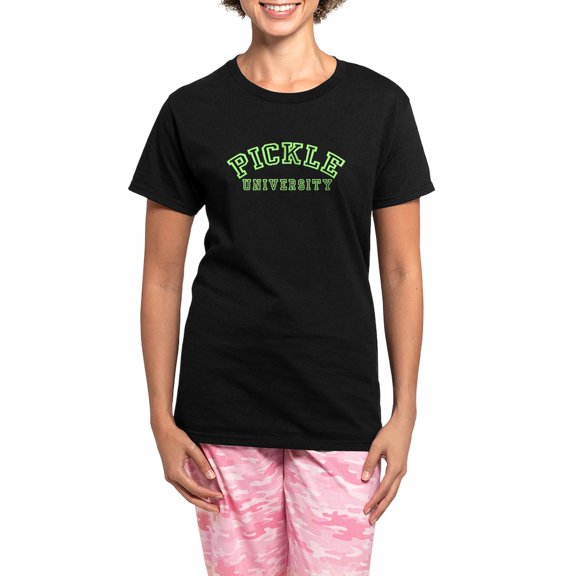 CafePress - Pickle University Women's Dark Pajamas - Women's Short Sleeve Print T-Shirt and Pants Dark Cotton Pajama Set