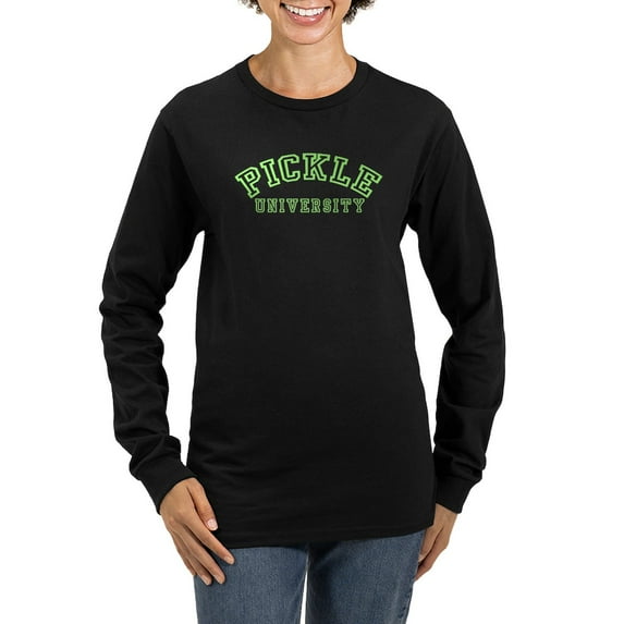 CafePress - Pickle University Women's Long Sleeve Dark T Shirt - Women's Long Sleeve Graphic Tee Casual Fit