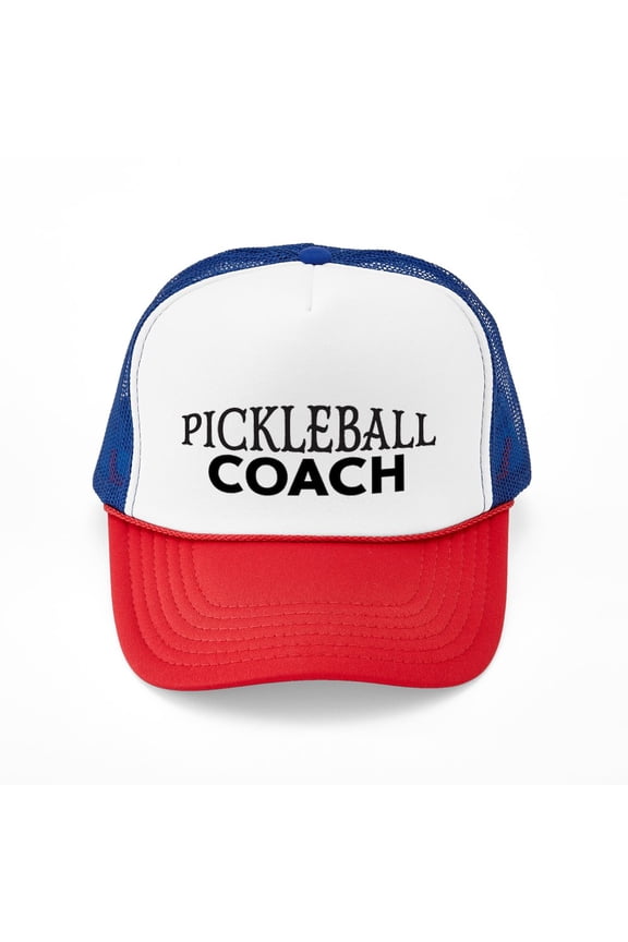 - Pickleball Coach - Adjustable Unisex Printed Trucker Hat with Mesh Back