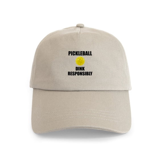 CafePress - Pickleball Dink Responsibly - Adjustable 100% Brushed Unisex Casual Cotton Baseball Cap, Beige, 1