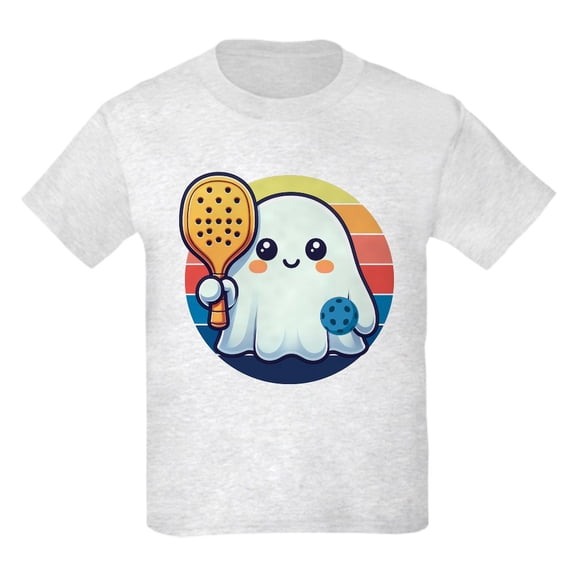 CafePress - Pickleball Halloween Ghost Kids T Shirt - Light Classic Kids Graphic, Short Sleeve T-Shirt, Sizes XS-XL