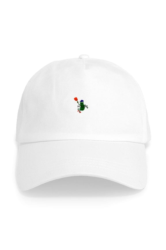 - Pickleball Pickle Cap - Adjustable 100% Brushed Unisex Casual Cotton Baseball Cap, Beige, 1