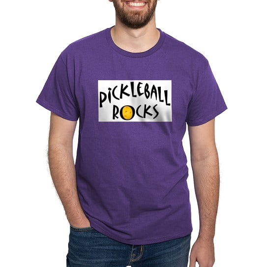 CafePress - Pickleball Rocks With Yellow Ball B T Shirt - Men's Classic Cotton T-Shirts