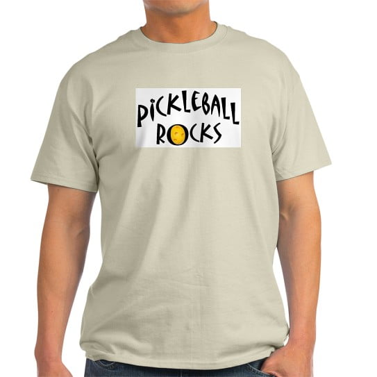 CafePress - Pickleball Rocks With Yellow Ball B T Shirt - Men's Classic Cotton T-Shirts