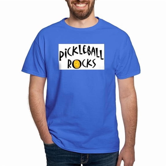 CafePress - Pickleball Rocks With Yellow Ball B T Shirt - Men's Classic Cotton T-Shirts