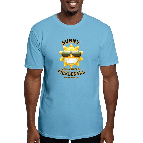 CafePress - Pickleball Sun With A Chance Of Pickleball T Shirt - Fitted T-Shirt, Vintage Fit Soft Cotton Tee