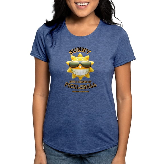 CafePress - Pickleball Sun With A Chance Of Pickleball T Shirt - Womens Tri-blend T-Shirt