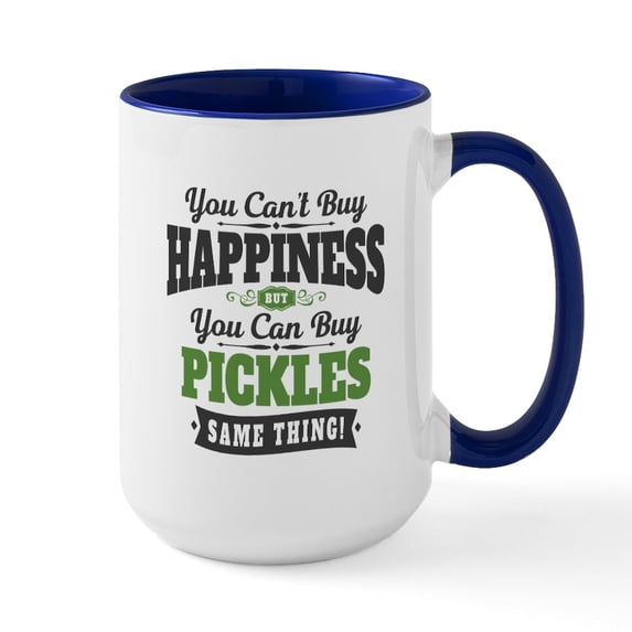 CafePress - Pickles Happiness - 15 oz Ceramic Large White Novelty Mug