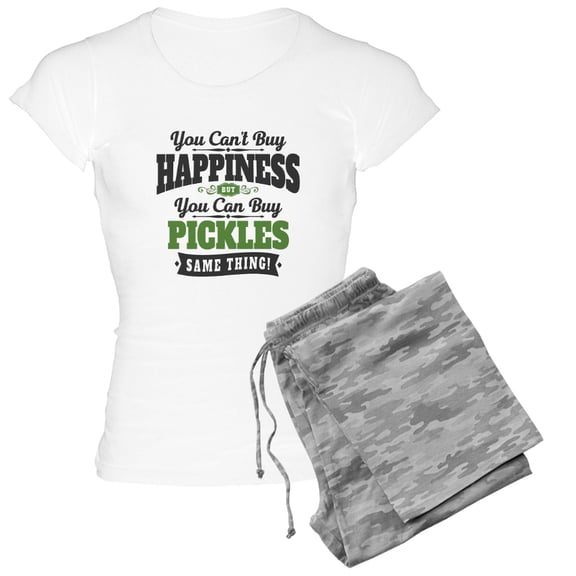 CafePress - Pickles Happiness Women's Light Pajamas - Women's Short Sleeve Print T-Shirt and Pants Light Cotton Pajama Set