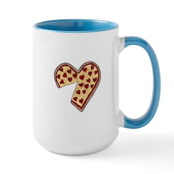 CafePress - Piece Of My Heart Pizza Matching - 15 oz Ceramic Large White Novelty Mug