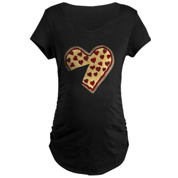 CafePress - Piece Of My Heart Pizza Matching - Maternity Dark T-Shirt