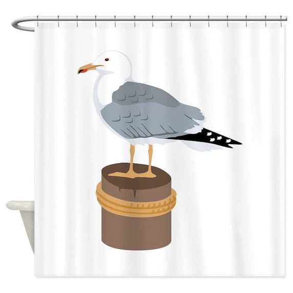 CafePress - Pier Gull - Unique Fabric Shower Curtain 70" x 72"