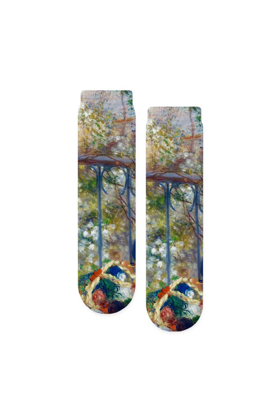 - Pierre Auguste Renoir Two Sisters - Unisex Novelty Printed Crew Adult Socks