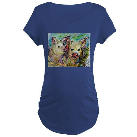 CafePress - Pig, Couple, Cute, Maternity Dark T Shirt - Maternity Dark T-Shirt