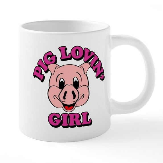 CafePress - Pig Lovin Girl Mugs - 20 Oz White Ceramic Mega Mug