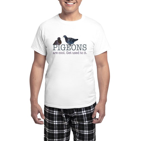 CafePress - Pigeons Are Cool Men's Light Pajamas - Men's Light Loose Fit Cotton Pajama Set