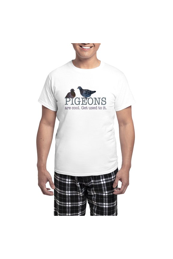 - Pigeons Are Cool Men's Light Pajamas - Men's Light Loose Fit Cotton Pajama Set
