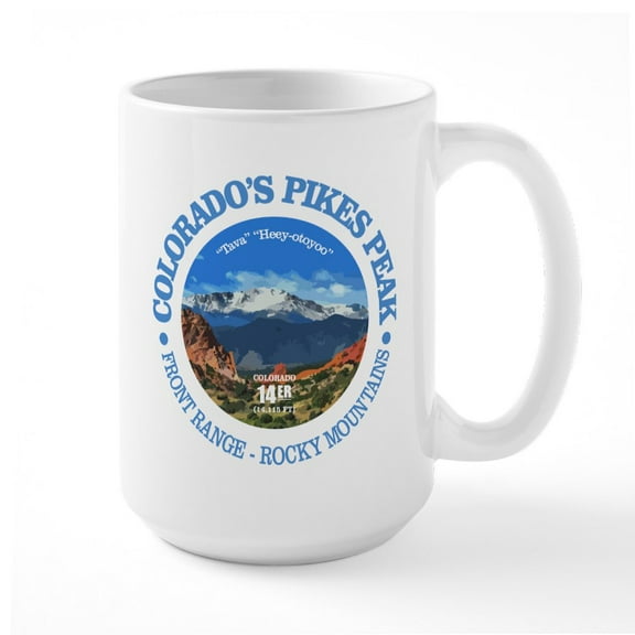CafePress - Pikes Peak Mugs - 15 oz Ceramic Large White Novelty Mug