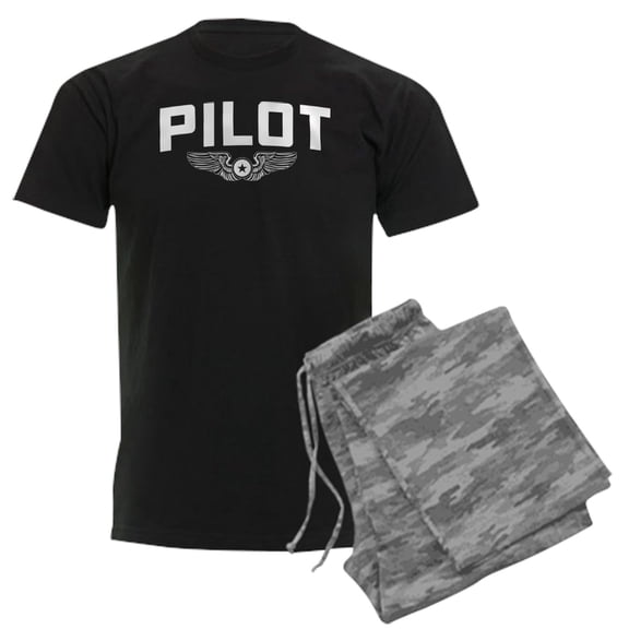 CafePress - Pilot Men's Dark Pajamas - Men's Dark Loose Fit Cotton Pajama Set