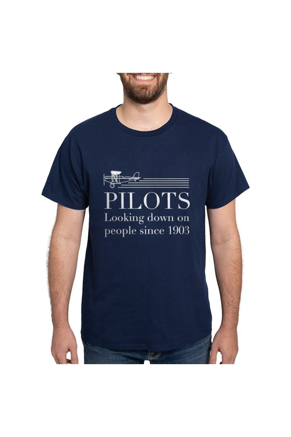 - Pilots Looking Down People T Shirt - Men's Classic Graphic Cotton T-Shirt