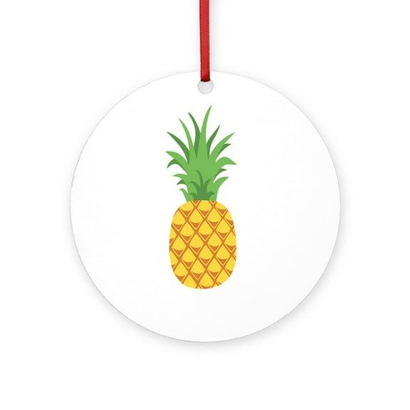 CafePress - Pineapple Fruit - Round Wood Ornament 4"