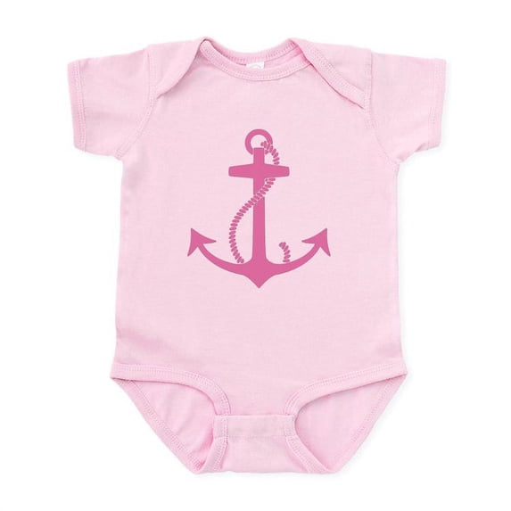 CafePress - Pink Anchor Infant Bodysuit - Baby Light Bodysuit, Size Newborn - 24 Months